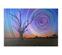 MyPuzzle Traces D'étoiles Au-Dessus De Lone Tree - Ciel Nocturne Cosmique - Premium 500 Pièces Puzzle - Collection spéciale MyPuzzle de Puzzle Galaxy