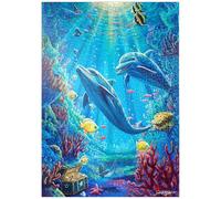 MyPuzzle Under The Sea Dolphins Coral Reef - Dakota Daetwiler - Premium 1000 Pièces Puzzle - Collection spéciale MyPuzzle de Tate & Co Puzzles