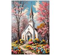 MyPuzzle Une Église De Campagne Romantique Au Printemps - Un Jardin Idyllique en Fleurs - Premium 1000 Pièces Puzzle - Collection spéciale MyPuzzle de Puzzle Galaxy