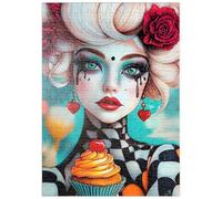 MyPuzzle Une Femme Bizarre avec Un Cupcake Et Un Maquillage Surréaliste - Premium 200 Pièces Puzzle - Collection spéciale MyPuzzle de Puzzle Galaxy