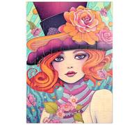 MyPuzzle Une Rousse Espiègle avec Un Chapeau À Fleurs - Premium 100 Pièces Puzzle - Collection spéciale MyPuzzle de Puzzle Galaxy