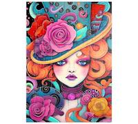 MyPuzzle Une Rousse Espiègle avec Un Chapeau Rose - Premium 100 Pièces Puzzle - Collection spéciale MyPuzzle de Puzzle Galaxy