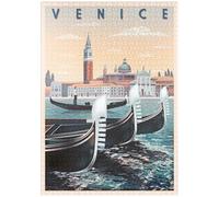 MyPuzzle Venise, Italie, Style Art Déco Affiche Vintage, Illustration - Premium 1000 Pièces Puzzle - Collection spéciale MyPuzzle de Puzzle Galaxy