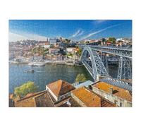 MyPuzzle Vieille Ville De Ribeira De Porto avec Le Ponte Dom Luis I, Porto, Portugal - Premium 500 Pièces Puzzle - Collection spéciale MyPuzzle de Puzzle Galaxy