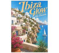 MyPuzzle Village Côtier D'Ibiza : Golden Glow - Premium 500 Pièces Puzzle - Collection spéciale MyPuzzle de Havana Puzzle Company