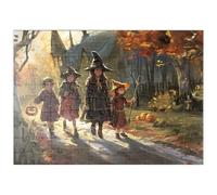 MyPuzzle Village Hanté Halloween Trick Or Treat Scene - Premium 100 Pièces Puzzle - Collection spéciale MyPuzzle de Puzzle Galaxy