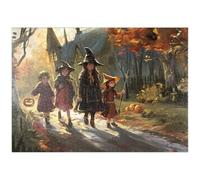 MyPuzzle Village Hanté Halloween Trick Or Treat Scene - Premium 1000 Pièces Puzzle - Collection spéciale MyPuzzle de Puzzle Galaxy