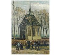 MyPuzzle Vincent Van Gogh's Congrégation Leaving The Reformed Church in Nuenen (1884) - Puzzle Premium 1000 pièces - Collection spéciale MyPuzzle de Æpyornis