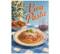 MyPuzzle Viva Pasta - Panneau avec Spaghettis Italiens Et Vin - Premium 100 Pièces Puzzle - Collection spéciale MyPuzzle de Havana Puzzle Company