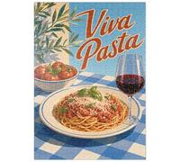 MyPuzzle Viva Pasta - Panneau avec Spaghettis Italiens Et Vin - Premium 500 Pièces Puzzle - Collection spéciale MyPuzzle de Havana Puzzle Company