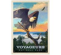 MyPuzzle Voyageurs National Park: Bald Eagle, Vintage Poster - Premium 1000 Pièces Puzzle - Collection spéciale MyPuzzle de Anderson Design Group