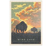 MyPuzzle Wind Cave National Park : Bison Sunrise, Affiche Vintage - Premium 100 Pièces Puzzle - Collection spéciale MyPuzzle de Anderson Design Group