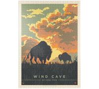 MyPuzzle Wind Cave National Park : Bison Sunrise, Affiche Vintage - Premium 1000 Pièces Puzzle - Collection spéciale MyPuzzle de Anderson Design Group