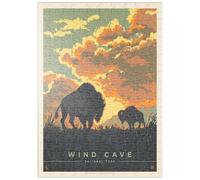 MyPuzzle Wind Cave National Park : Bison Sunrise, Affiche Vintage - Premium 200 Pièces Puzzle - Collection spéciale MyPuzzle de Anderson Design Group
