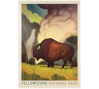 MyPuzzle Yellowstone National Park: Art Deco Bison, Vintage Poster - Premium 1000 Pièces Puzzle - Collection spéciale MyPuzzle de Anderson Design Group
