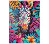 MyPuzzle Zèbre Vivant dans La Jungle Tropicale - Premium 500 Pièces Puzzle - Collection spéciale MyPuzzle de Puzzle Galaxy