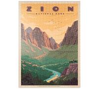 MyPuzzle Zion National Park - Virgin River, Vintage Travel Poster - Premium 500 Pièces Puzzle - Collection spéciale MyPuzzle de Havana Puzzle Company