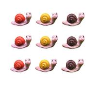 Myqiqi Lot de 9 Petits escargots Miniatures en résine, Mini escargots de Jardin féériques, décorations de Paysage en Mousse pour décoration extérieure