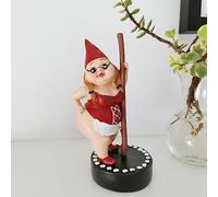 Myqiqi Statuette de nain de pole dance drôle pour jardin féérique ou décoration d'intérieur - Deux tailles 12 cm et 17 cm (rouge-L)
