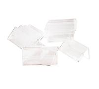 Myqqhbs Lot de 50 mini porte-étiquettes transparents en plastique acrylique 2 x 4 cm