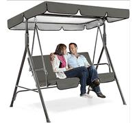 MYRDBT Toit De Rechange pour Balancelle, Housse de Protection pour balancelle de Rechange, Protection Solaire pour balancelle de terrasse et Coussins (Couleur : Gris, Dimensions : 190 x 120 x 15 cm)