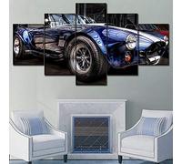 Myrdsio Decoration Murale 5 Parties Imprimé sur Toile Intissee AC Cobra Blue Convertible Sport Car Vehicle Painting Image XXL Motif Moderne Dcoration 150×80Cm avec Cadre