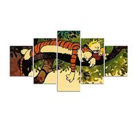 Myrdsio Decoration Murale 5 Parties Imprimé sur Toile Intissee Affiche De Bande Dessinée D'Animation De Dessin Animé Image XXL Motif Moderne Dcoration avec Cadre 125X60Cm