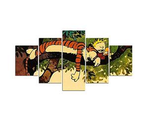 Myrdsio Decoration Murale 5 Parties Imprimé sur Toile Intissee Affiche De Bande Dessinée D'Animation De Dessin Animé Image XXL Motif Moderne Dcoration avec Cadre 125X60Cm