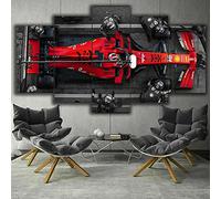 Myrdsio Decoration Murale 5 Parties Imprimé sur Toile Intissee F1 Formula Car Image XXL Motif Moderne Dcoration avec Cadre