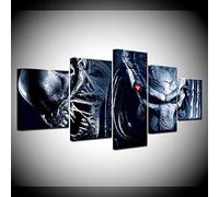 Myrdsio Decoration Murale 5 Parties Imprimé Sur Toile Intissee Film Aliens Vs Predator Image Xxl Motif Moderne Dcoration 150×80Cm Avec Cadre