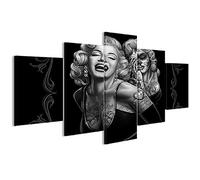 Myrdsio Decoration Murale 5 Parties Imprimé Sur Toile Intissee Portrait Sexy Abstrait Poster Image Xxl Motif Moderne Dcoration 150×80Cm Avec Cadre