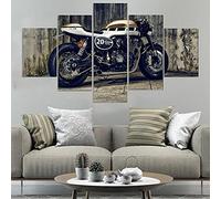 Myrdsio Decoration Murale 5 Parties Imprimé sur Toile Intissee Toile Vélo/Moto Image XXL Motif Moderne Dcoration 150×80Cm avec Cadre