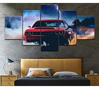 Myrdsio Dodge Challenger SRT Demon 5 pièces Toile Mur Art Affiche Impression décor à la Maison