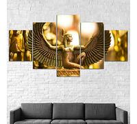 Myrdsio Impression Sur Toile 5 Parties Image Imprimée Sur Toile Aile Égyptienne De La Déesse Isis Peinture Décoration Murale Avec Cadre Artwork Peinture