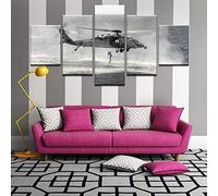 Myrdsio Impression Sur Toile 5 Parties Image Imprimée Sur Toile Air Helicopter At Sea Landscape Peinture Décoration Murale 150×80Cm Avec Cadre Artwork Peinture