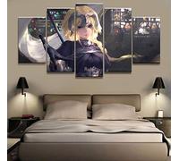 Myrdsio Impression Sur Toile 5 Parties Image Imprimée Sur Toile Fate Ruler Animation Canvas Peinture Décoration Murale 150×80Cm Avec Cadre Artwork Peinture