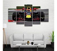 Myrdsio Impression sur Toile 5 Parties Image Imprimée sur Toile Race Car Picture Peinture Décoration Murale 150×80Cm avec Cadre Artwork Peinture