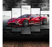 Myrdsio Impressions sur Toile 5 Panneaux Muraux 488 Course Evo Tableau Decoration Murale Tendu sur Chassis Encadrée,Toile Salon Tableaux Murale Decoration
