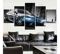 Myrdsio Impressions sur Toile 5 Panneaux Muraux Affiche De Voiture De Sport Noire M3 Tableau Decoration Murale Tendu sur Chassis Encadrée,Toile Salon Tableaux Murale Decoration