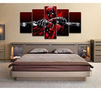 Myrdsio Impressions Sur Toile 5 Panneaux Muraux Deadpool Comic Gun Poster Tableau Decoration Murale Tendu Sur Chassis Encadrée,Toile Salon Tableaux Murale Decoration