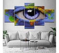 Myrdsio Impressions Sur Toile 5 Panneaux Muraux Eyes World Perception Tableau Decoration Murale 150×80Cm,Tendu Sur Chassis Encadrée,Moderne Toile Salon Tableaux Murale Decoration