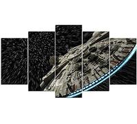 Myrdsio Impressions Sur Toile 5 Panneaux Muraux Faucon Millenium Destructeur De Planètes Tableau Decoration Murale Tendu Sur Chassis Encadrée,Toile Salon Tableaux Murale Decoration