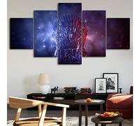 Myrdsio Impressions sur Toile 5 Panneaux Muraux Film Game of Thrones Trône De Fer Tableau Decoration Murale 150×80Cm,Tendu sur Chassis Encadrée,Moderne Toile Salon Tableaux Murale Decoration