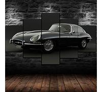 Myrdsio Impressions Sur Toile 5 Panneaux Muraux Jaguar E-Type Classic Car Tableau Decoration Murale Tendu Sur Chassis Encadrée,Toile Salon Tableaux Murale Decoration