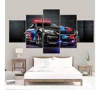 Myrdsio Impressions Sur Toile 5 Panneaux Muraux M4 Black Sport Car Pictures Tableau Decoration Murale Tendu Sur Chassis Encadrée,Toile Salon Tableaux Murale Decoration