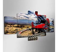 Myrdsio Impressions Sur Toile 5 Panneaux Muraux Motocross Sportif Tableau Decoration Murale Tendu Sur Chassis Encadrée,Toile Salon Tableaux Murale Decoration