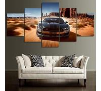 Myrdsio Impressions Sur Toile 5 Panneaux Muraux Mustang Gt Car Print Tableau Decoration Murale Tendu Sur Chassis Encadrée,Toile Salon Tableaux Murale Decoration