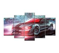 Myrdsio Impressions Sur Toile 5 Panneaux Muraux Mustang Muscle Car Tableau Decoration Murale Tendu Sur Chassis Encadrée,Toile Salon Tableaux Murale Decoration