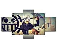 Myrdsio Impressions sur Toile 5 Panneaux Muraux One Piece Trafalgar Law Tableau Decoration Murale 150×80Cm,Tendu sur Chassis Encadrée,Moderne Toile Salon Tableaux Murale Decoration
