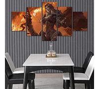 Myrdsio Impressions sur Toile 5 Panneaux Muraux Peinture sur Toile De Jeu Warcraft Tableau Decoration Murale Tendu sur Chassis Encadrée,Toile Salon Tableaux Murale Decoration